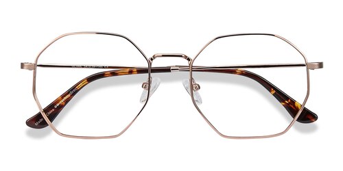 Unisex S Geometric Rose Gold Metal Prescription Eyeglasses - Eyebuydirect S Octave
