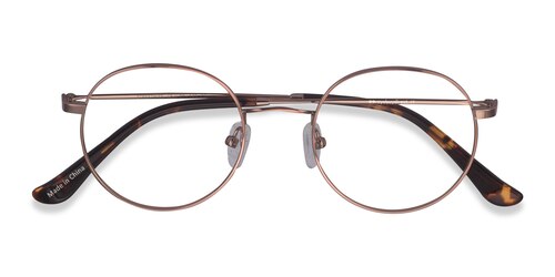 Unisex S Round Rose Gold Metal Prescription Eyeglasses - Eyebuydirect S Streetwise