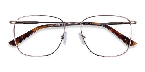 Unisex S Square Rose Gold Metal Prescription Eyeglasses - Eyebuydirect S Reason