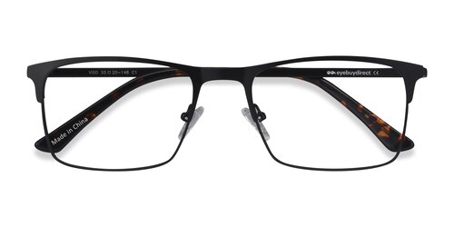 Male S Rectangle Black Metal Prescription Eyeglasses - Eyebuydirect S Vigo