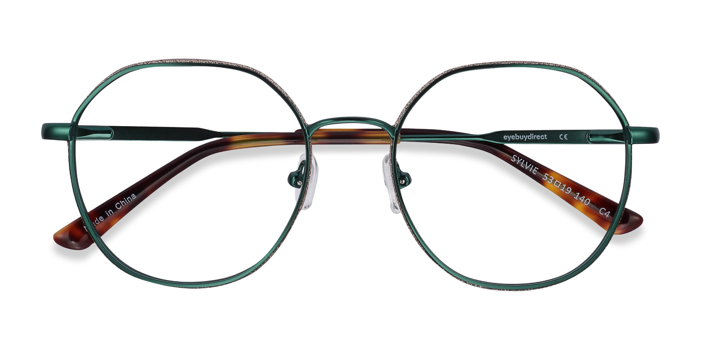 Sylvie Geometric Green Glasses for Women | Eyebuydirect