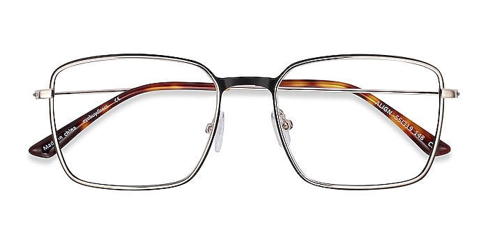 Black & Silver Align -  Lightweight Metal Eyeglasses