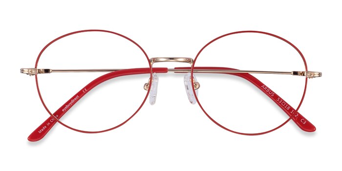 Red & Gold Arbus -  Lightweight Metal Eyeglasses