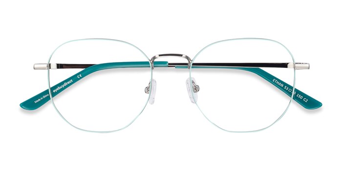 Mint & Silver Ethan -  Lightweight Metal Eyeglasses