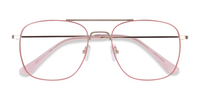 Pink & Rose Gold Perry -  Vintage Metal Eyeglasses