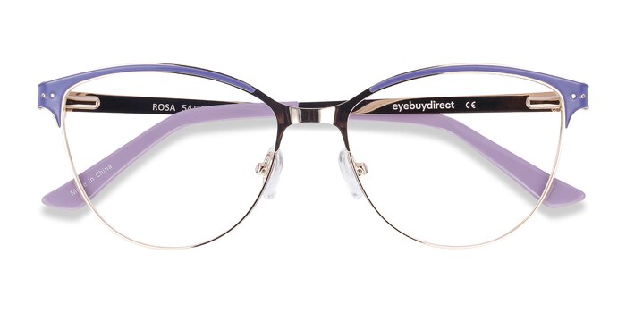 Purple & Gold Rosa -  Fashion Metal Eyeglasses