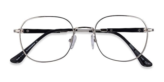 Silver Black Index -  Metal Eyeglasses
