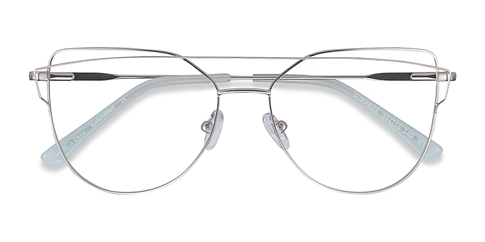 Matte Silver Surprise -  Fashion Metal Eyeglasses