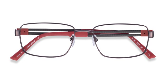 Gunmetal Red Bob -  Carbon Fiber Eyeglasses