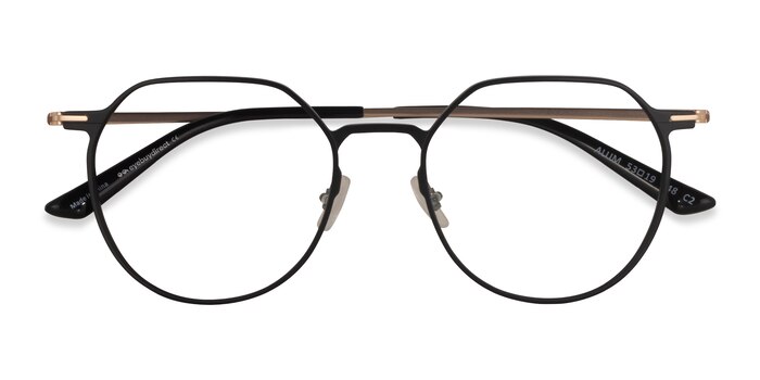 Black & Gold Alum -  Aluminium Alloy Eyeglasses