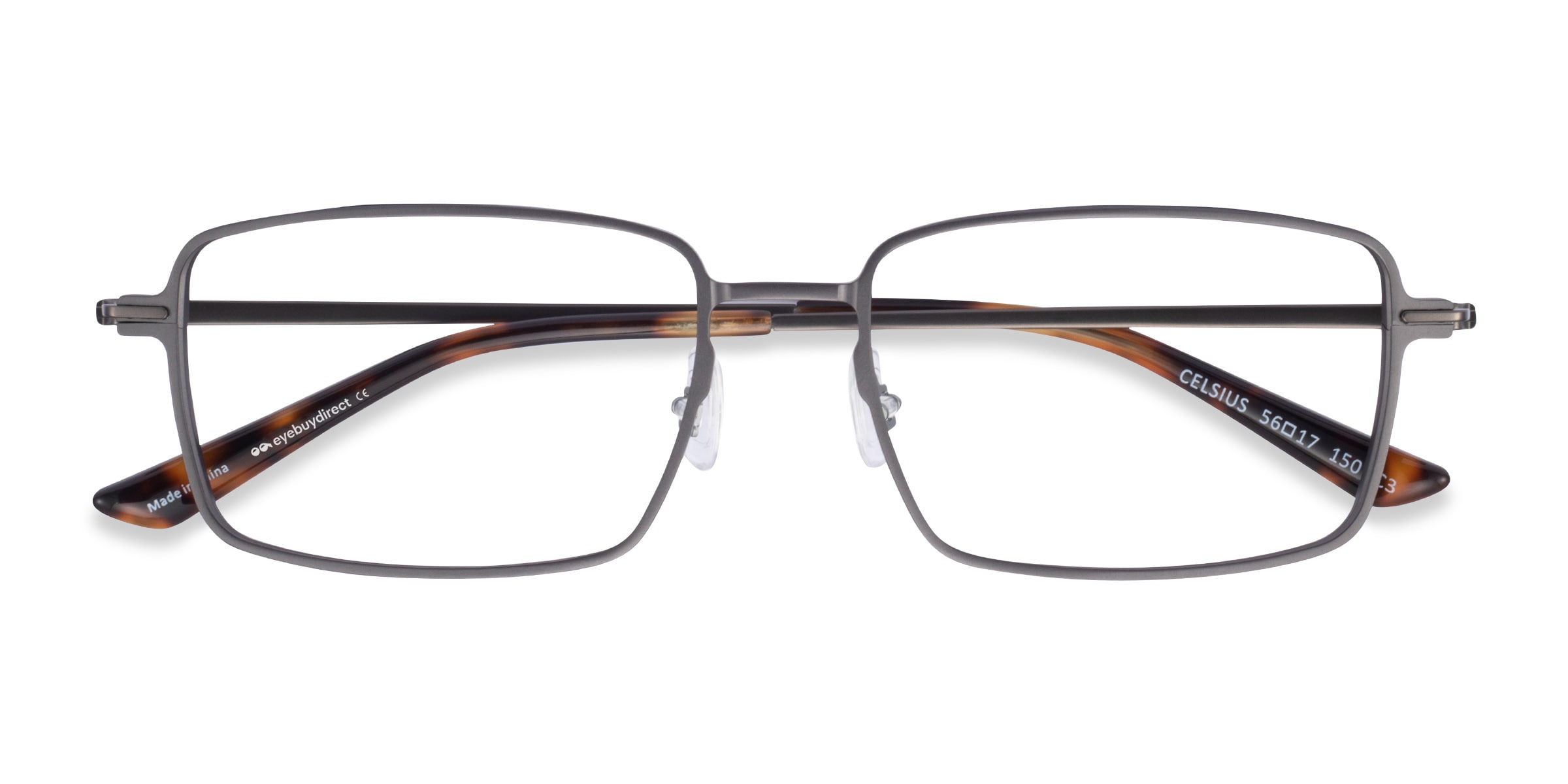 Celsius Rectangle Gunmetal Glasses for Men | Eyebuydirect