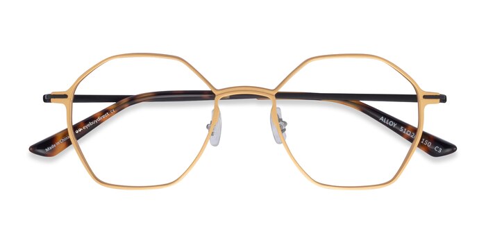 Gold & Black Alloy -  Aluminium Alloy Eyeglasses