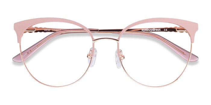 Pink Rose Gold Gem -  Colorful Metal Eyeglasses