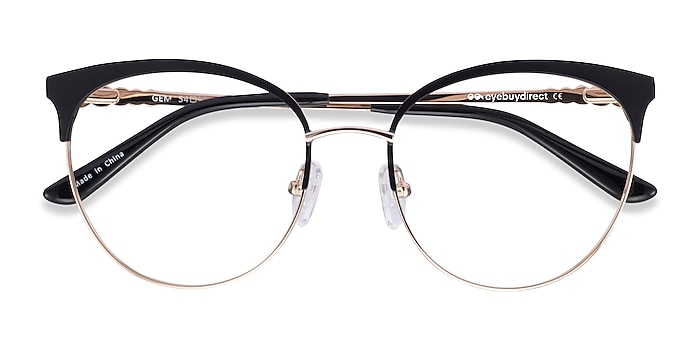 Black Gold Gem -  Metal Eyeglasses