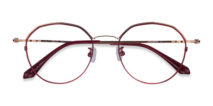Burgundy  Rose Gold Hills -  Metal Eyeglasses