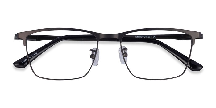 Matte Gunmetal Clear Gray Joker -  Metal Eyeglasses