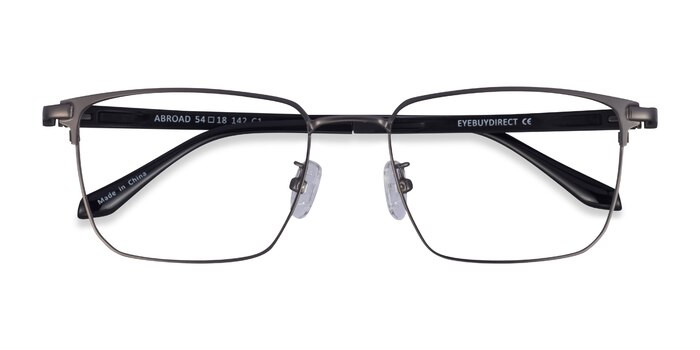 Gunmetal Black Abroad -  Metal Eyeglasses