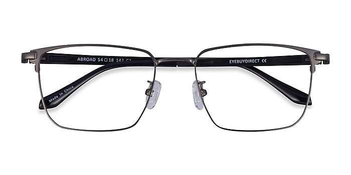 Gunmetal Black Abroad -  Metal Eyeglasses