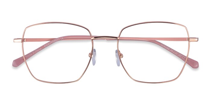 Rose Gold Pink Genuine -  Metal Eyeglasses