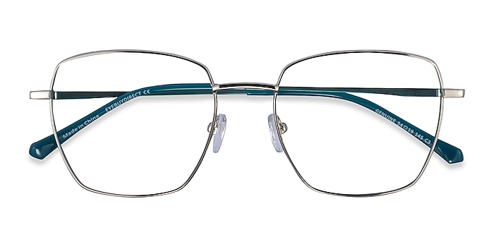 Silver Green Genuine -  Metal Eyeglasses