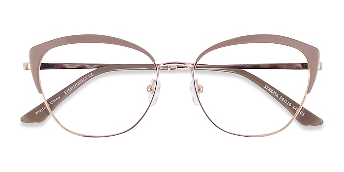Light Brown Gold Serrata -  Metal Eyeglasses