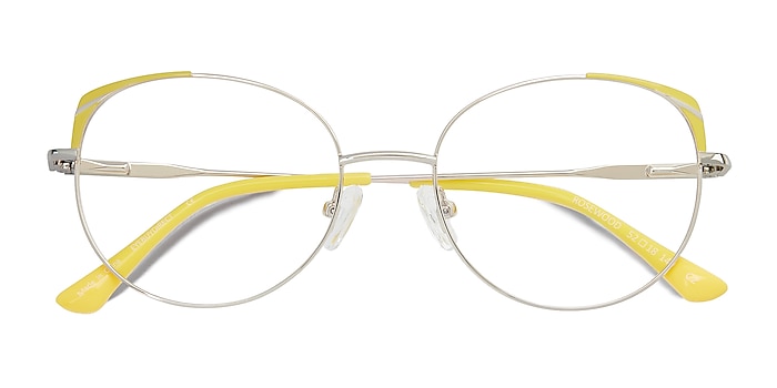 Light Gold Yellow Rosewood -  Metal Eyeglasses
