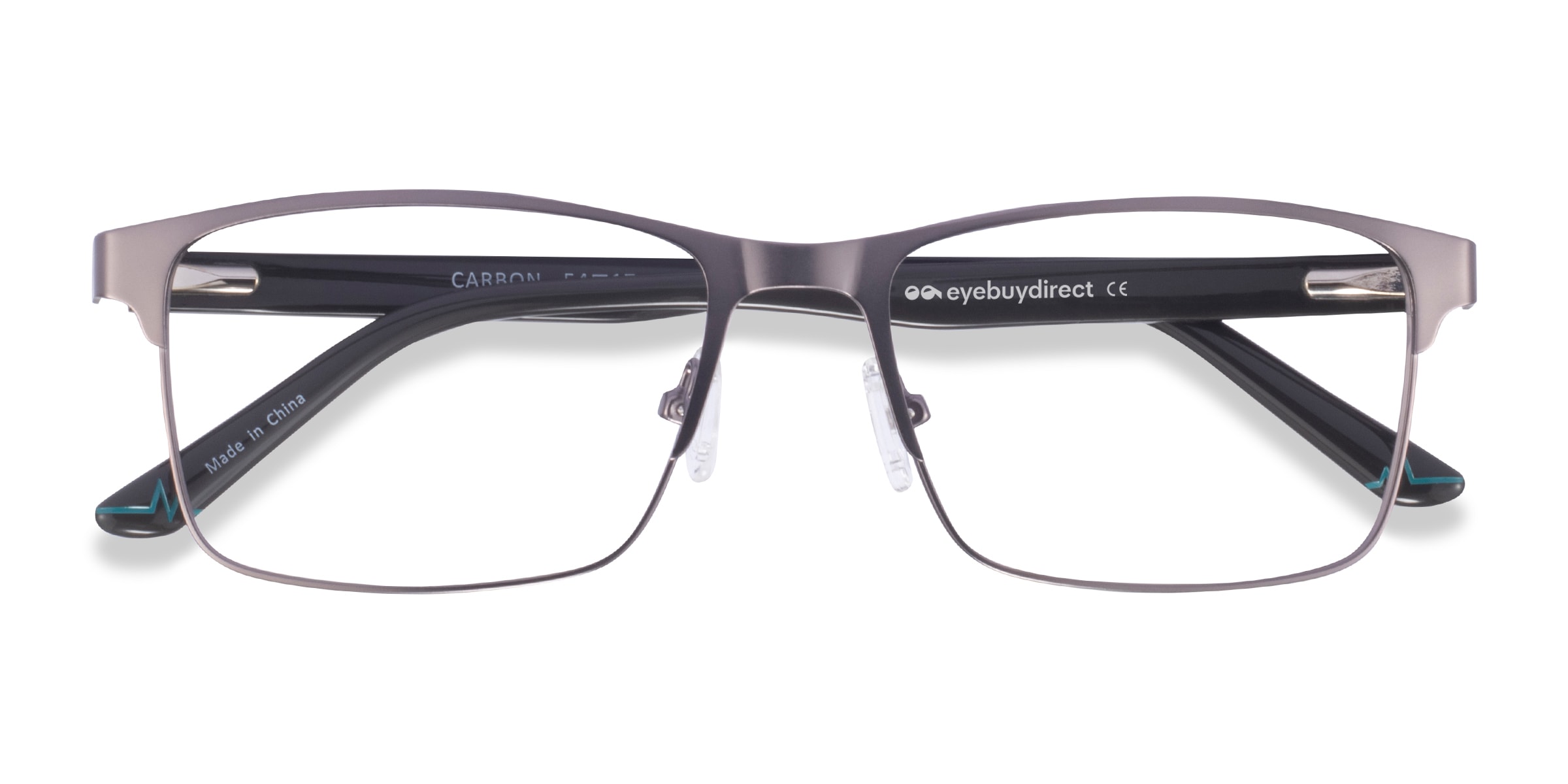 Carbon Rectangle Matte Gunmetal Full Rim Eyeglasses | Eyebuydirect Canada