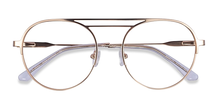 Matte Gold Parallel -  Metal Eyeglasses
