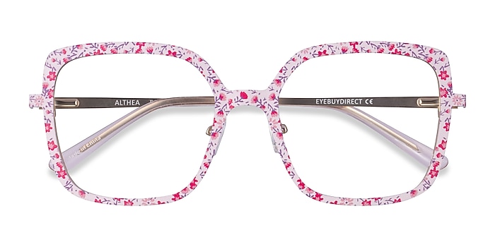 Pink Floral Althea -  Metal Eyeglasses