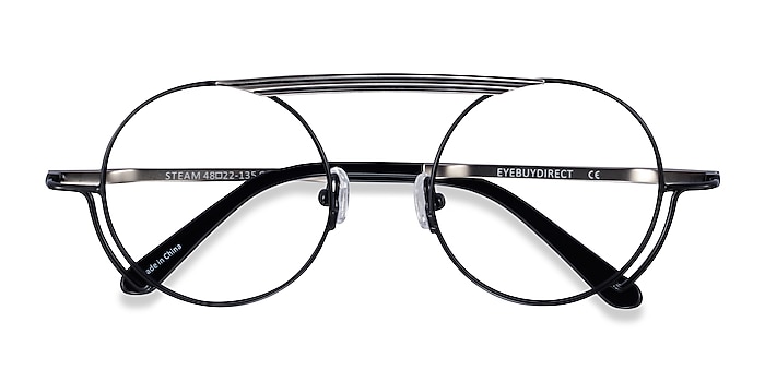 Black Silver Steam -  Metal Eyeglasses