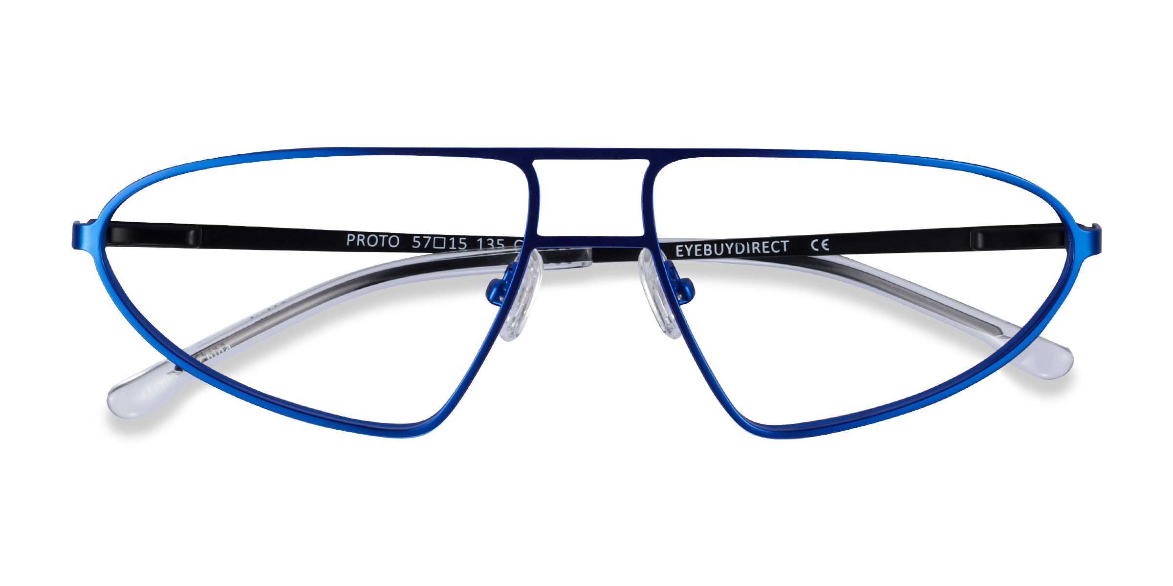 Female s geometric Blue Black Metal Prescription eyeglasses - Eyebuydirect s Proto 40$