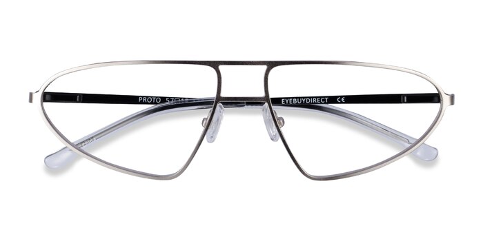 Silver Black Proto -  Metal Eyeglasses