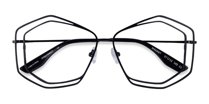 Shiny Black Magnet -  Metal Eyeglasses