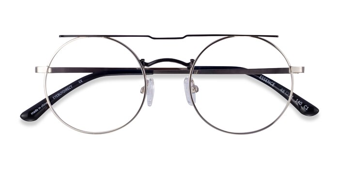 Silver Black Essence -  Metal Eyeglasses