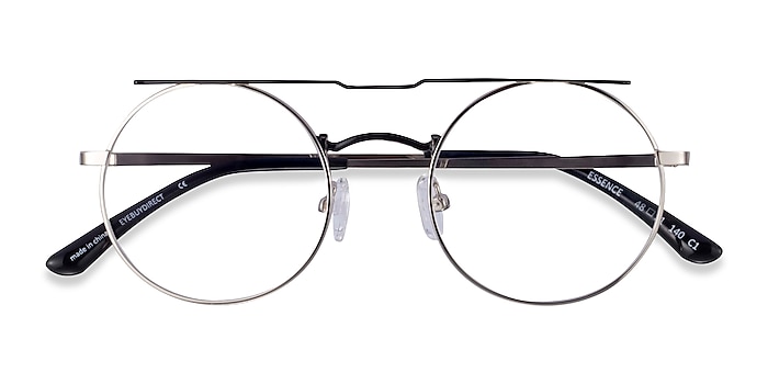 Silver Black Essence -  Metal Eyeglasses