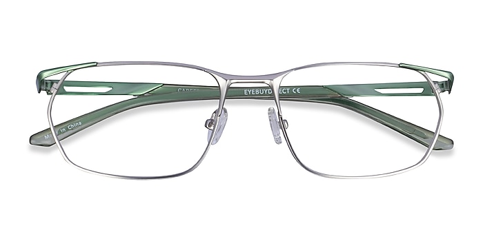Silver Green Careerist -  Metal Eyeglasses