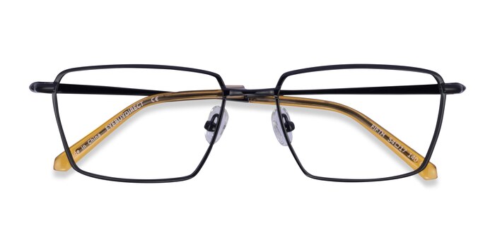 Black Yellow Fifth -  Metal Eyeglasses