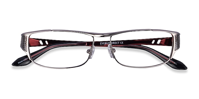 Gunmetal Black Red Pro -  Metal Eyeglasses