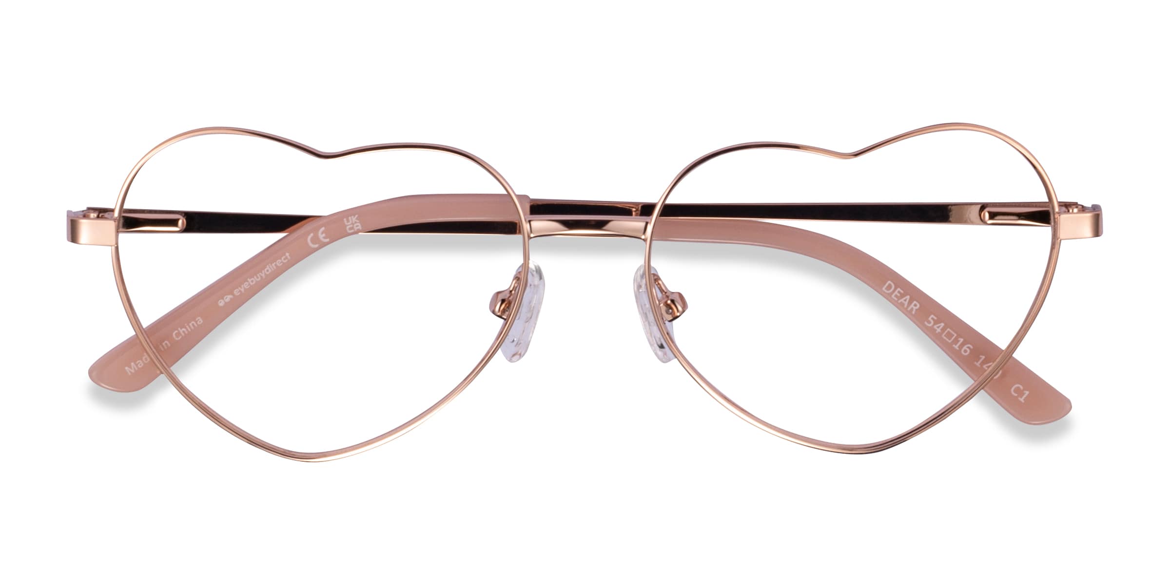 Dear C ur Shiny Rose Gold Monture Lunettes de vue Pour Femmes