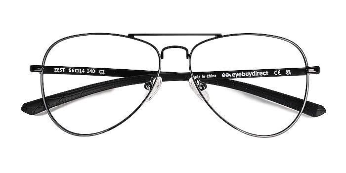 Shiny Black Zest -  Metal Eyeglasses