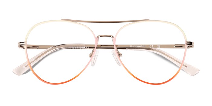 Gradient Orange Sparkle -  Metal Eyeglasses