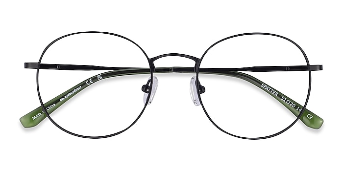 Matte Black Spatter -  Metal Eyeglasses