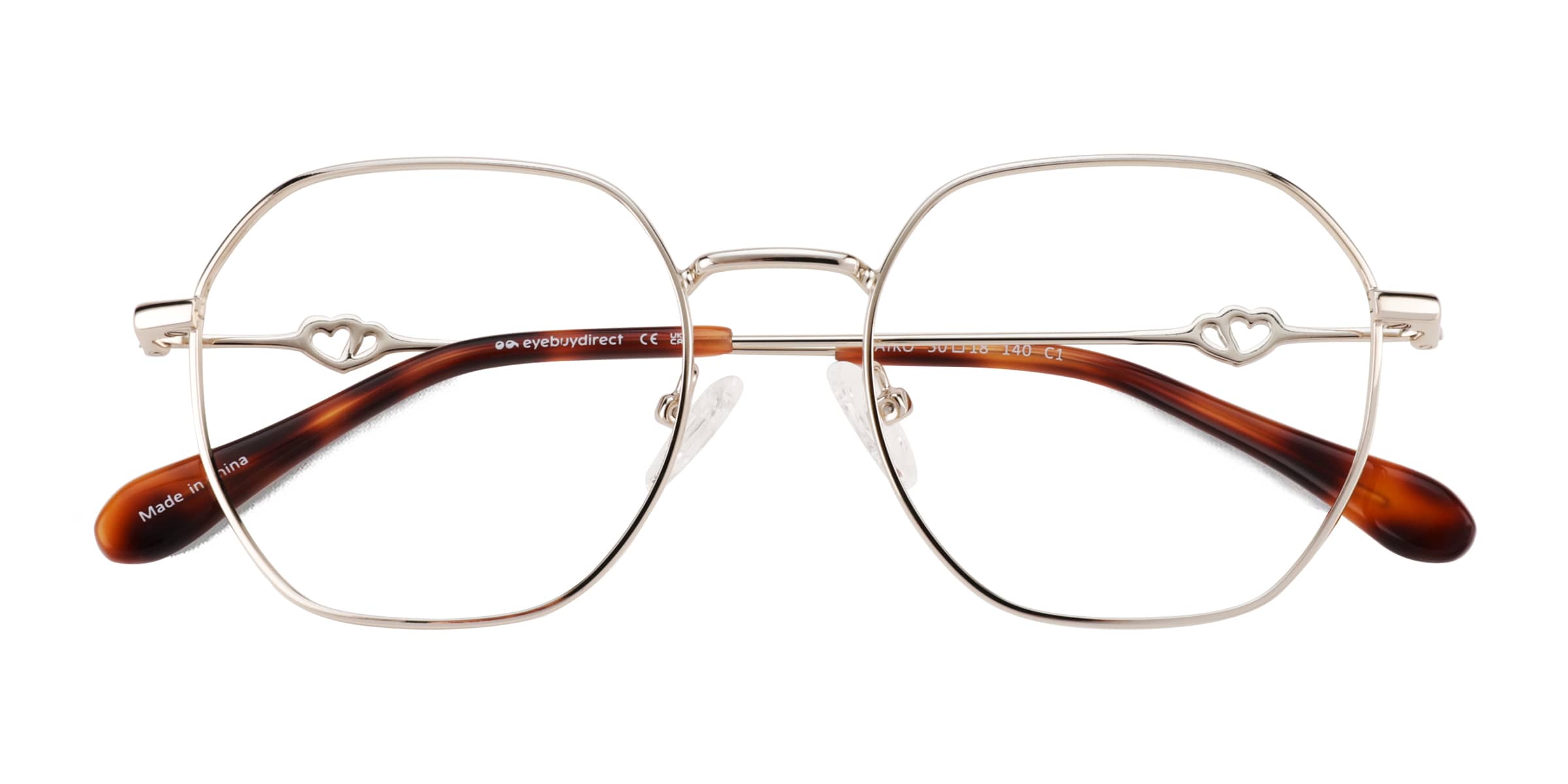 Aiko Geometric Shiny Gold Full Rim Eyeglasses | Eyebuydirect Canada