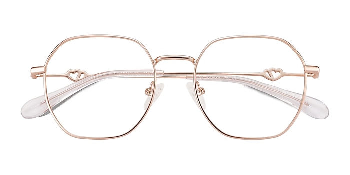 Matte Rose Gold Aiko -  Metal Eyeglasses