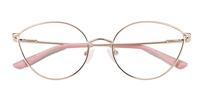 Shiny Rose Gold Trina -  Metal Eyeglasses