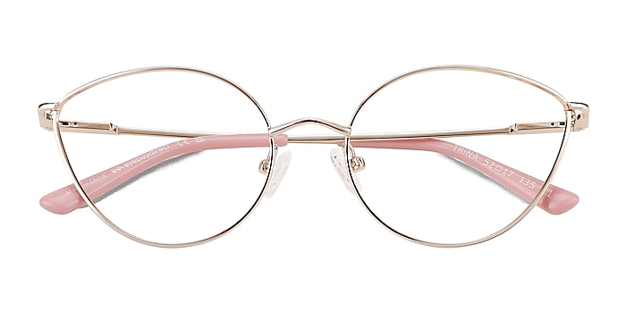 Shiny Rose Gold Trina -  Metal Eyeglasses