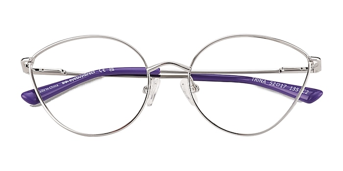 Shiny Silver Trina -  Metal Eyeglasses