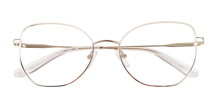 Shiny Gold White Desire -  Metal Eyeglasses