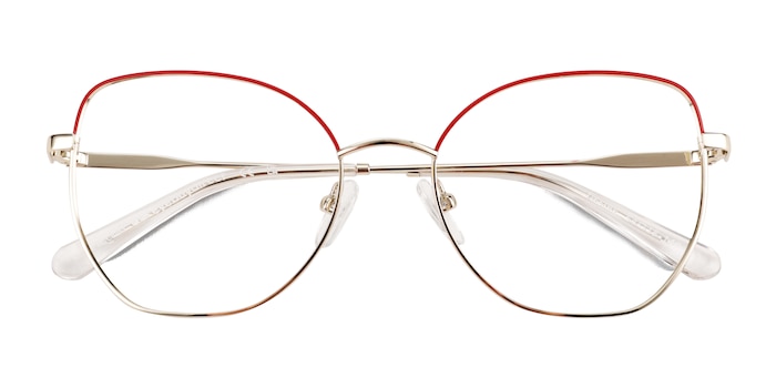Shiny Gold Red Desire -  Metal Eyeglasses