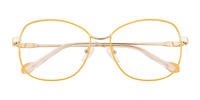 Yellow Gold Maude -  Metal Eyeglasses